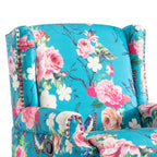 Fauteuil inclinable pivotant à motif floral de 29 po de largeur, à poussoir manuel