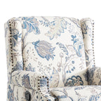 Fauteuil inclinable pivotant à motif floral de 29 po de largeur, à poussoir manuel