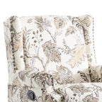 Fauteuil inclinable pivotant à motif floral de 29 po de largeur, à poussoir manuel