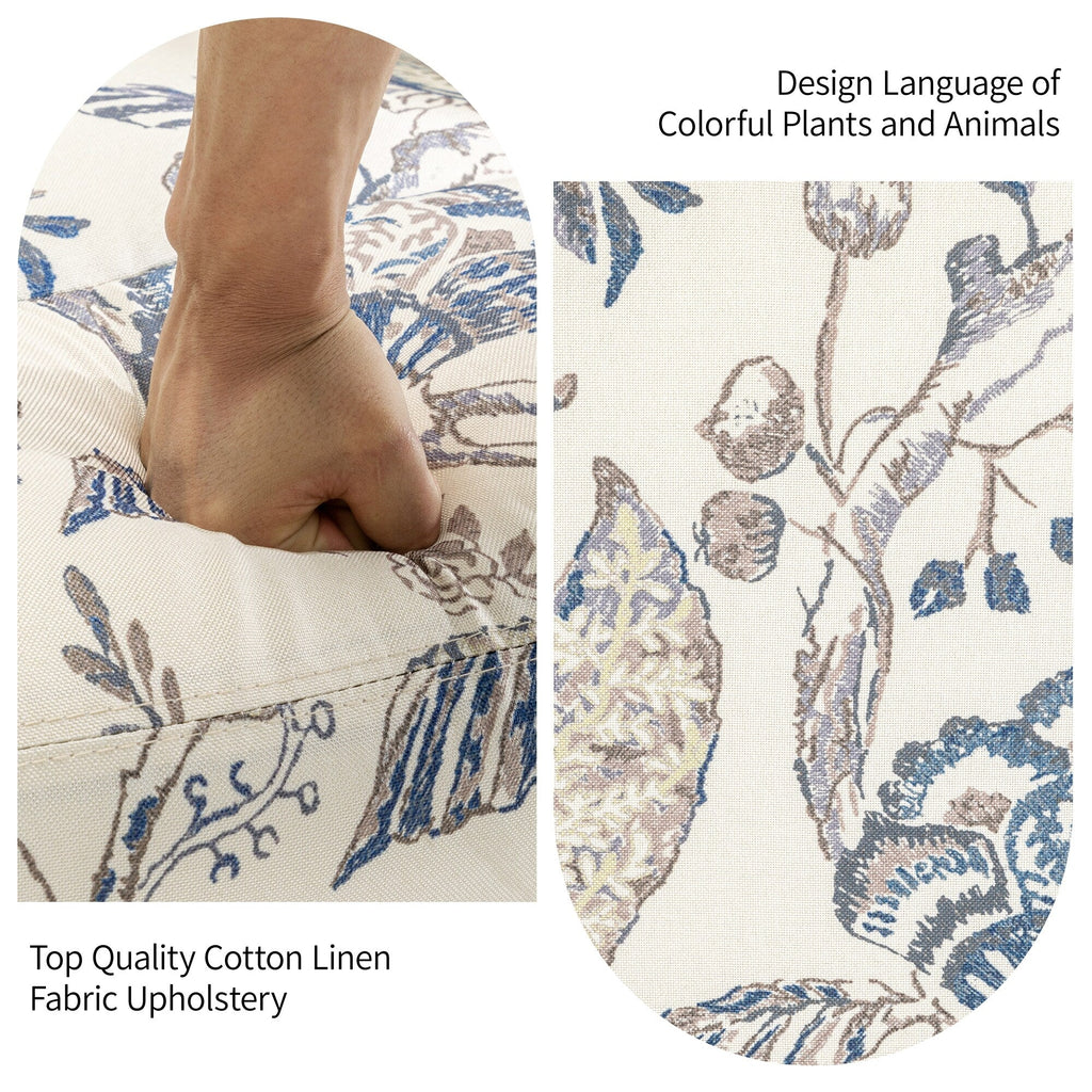 Fauteuil inclinable pivotant à motif floral de 29 po de largeur, à poussoir manuel