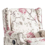 Fauteuil inclinable pivotant à motif floral de 29 po de largeur, à poussoir manuel