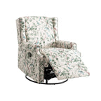 Fauteuil inclinable pivotant à motif floral de 29 po de largeur, à poussoir manuel