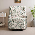 Fauteuil inclinable pivotant à motif floral de 29 po de largeur, à poussoir manuel