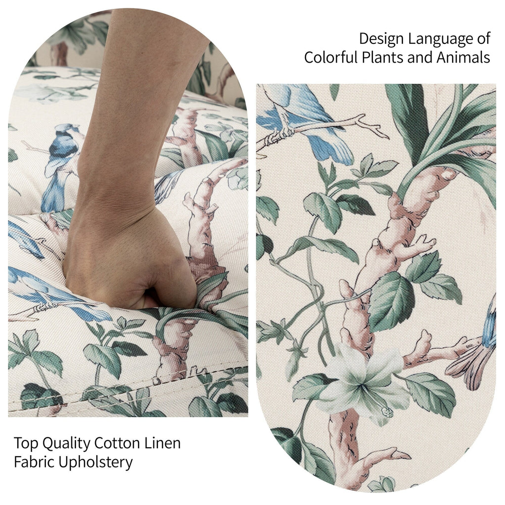 Fauteuil inclinable pivotant à motif floral de 29 po de largeur, à poussoir manuel