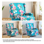 Fauteuil inclinable pivotant à motif floral de 29 po de largeur, à poussoir manuel