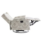 Fauteuil inclinable pivotant à motif floral de 29 po de largeur, à poussoir manuel