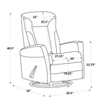 Fauteuil inclinable pivotant à bascule de 29,5 pouces de largeur