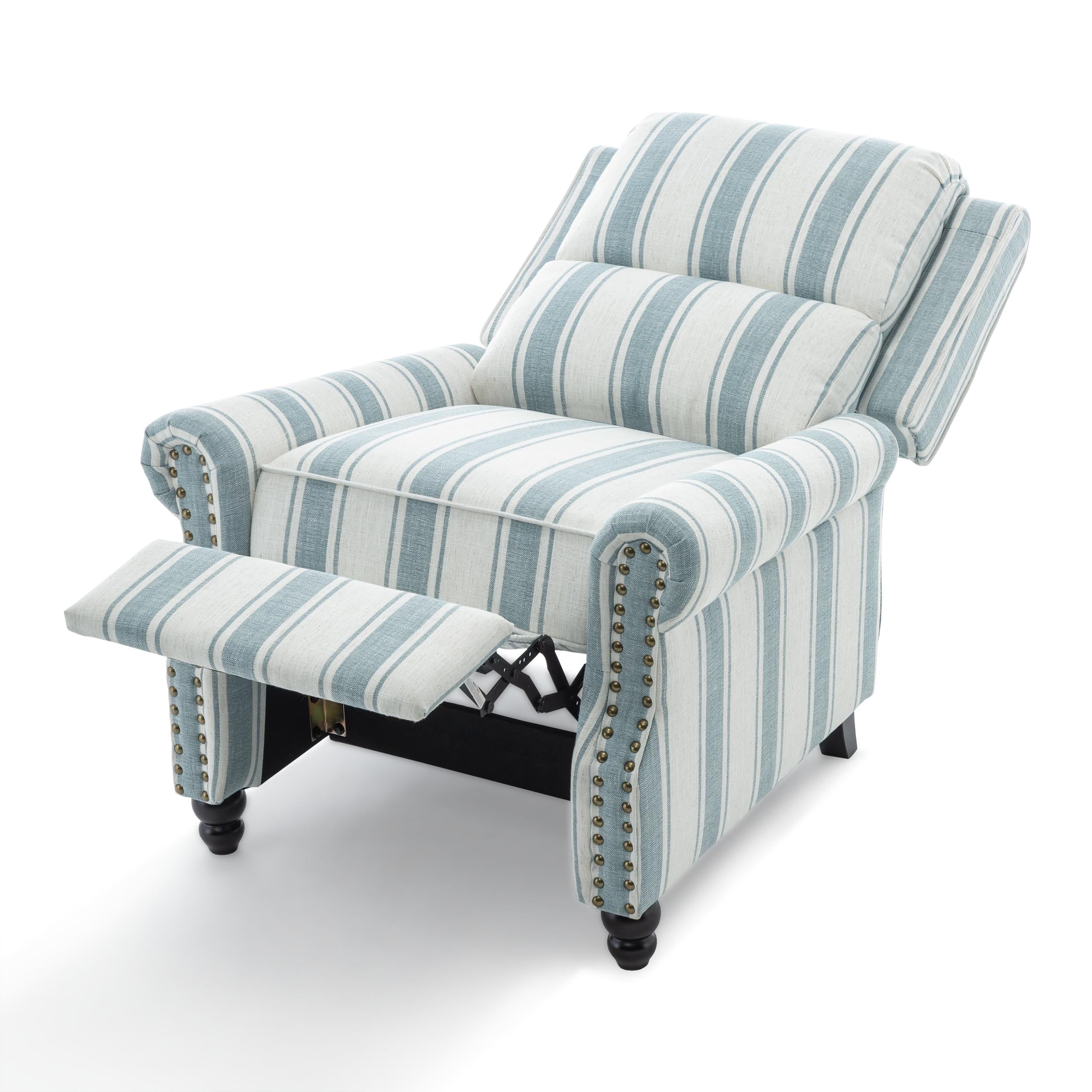 Ensemble de 2 fauteuils inclinables manuels avec garniture cloutée