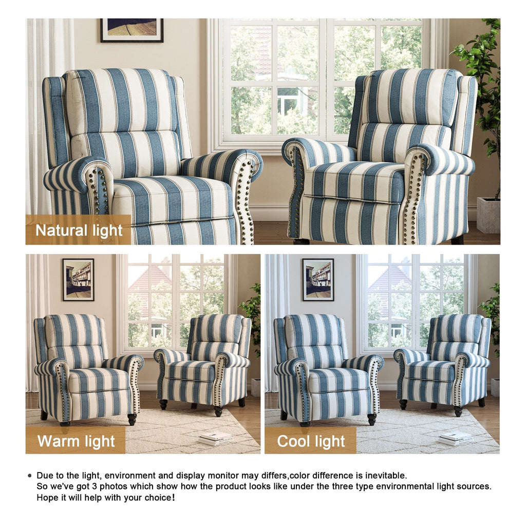 Ensemble de 2 fauteuils inclinables manuels avec garniture cloutée