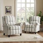 Ensemble de 2 fauteuils inclinables manuels avec garniture cloutée