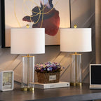 Lot de 2 lampes de table en verre transparent (23,75 $) - 13 x 13 x 23,75 $