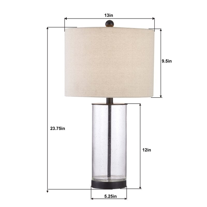 Lot de 2 lampes de table en verre transparent (23,75 $) - 13 x 13 x 23,75 $