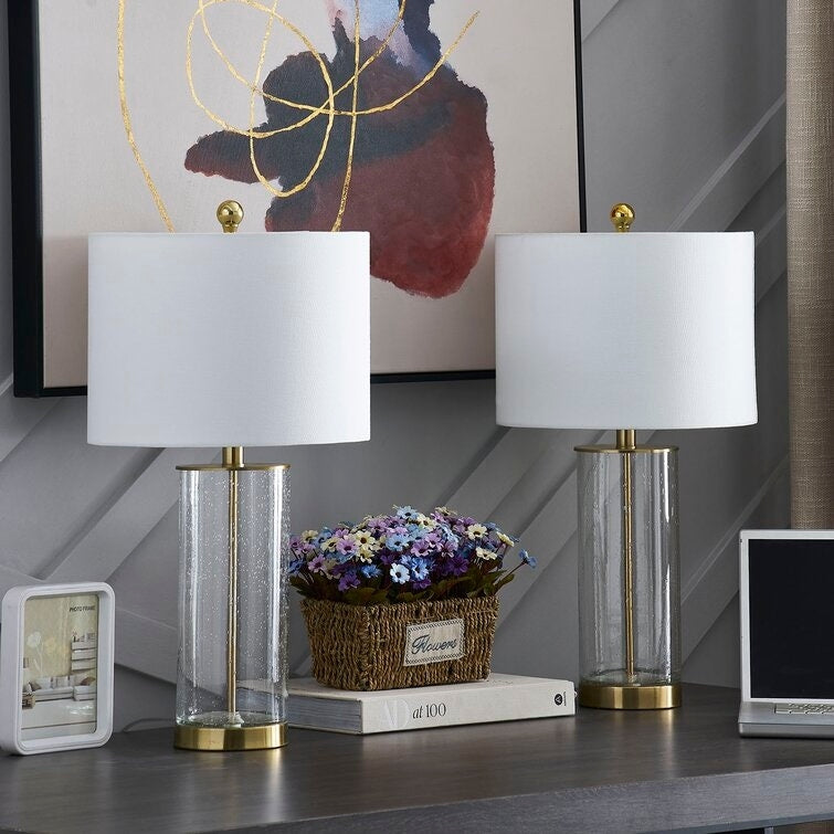 Lot de 2 lampes de table en verre transparent (23,75 $) - 13 x 13 x 23,75 $