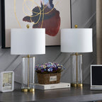 Lot de 2 lampes de table en verre transparent (23,75 $) - 13 x 13 x 23,75 $