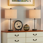 Lot de 2 lampes de table en verre transparent (23,75 $) - 13 x 13 x 23,75 $