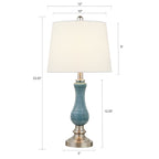 Lot de 2 lampes de table en verre bleu clair
