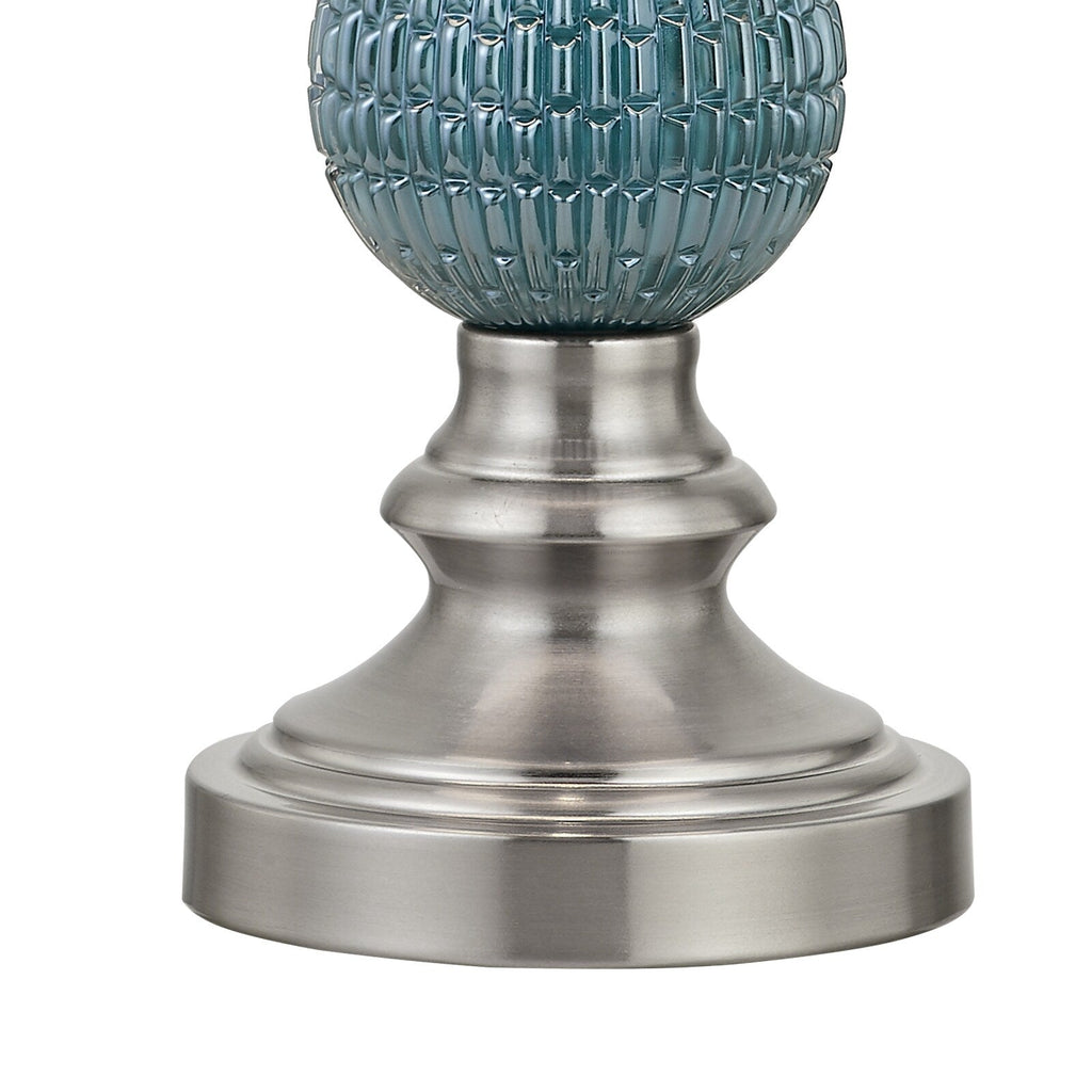 Lot de 2 lampes de table en verre bleu clair