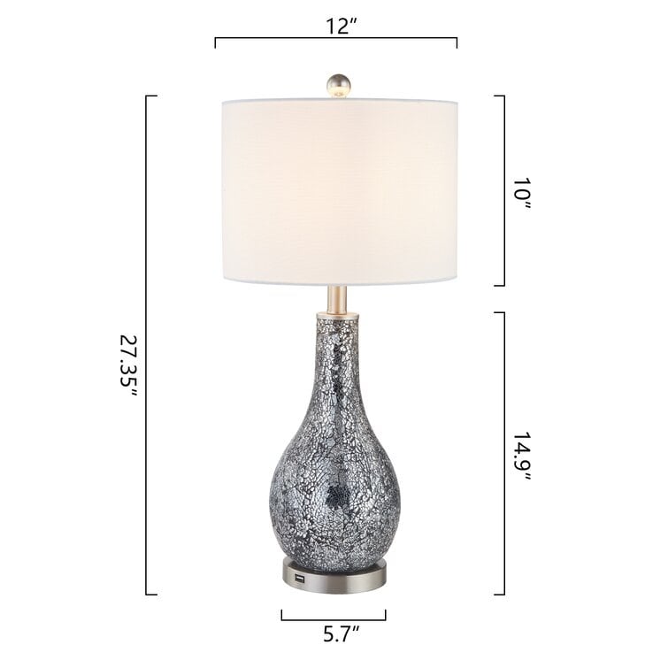 Ensemble de lampes de table en verre avec port USB (lot de 2)