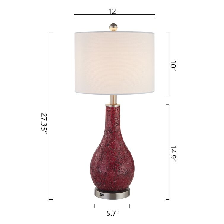 Ensemble de lampes de table en verre avec port USB (lot de 2)