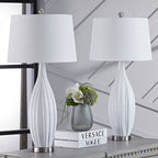 Lot de 2 lampes de table standard en porcelaine blanche (lot de 2)