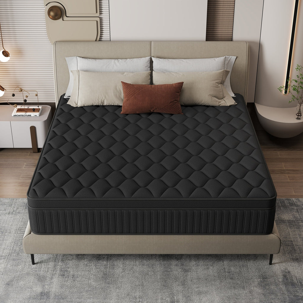 Matelas hybride à ressorts ensachés de taille moyenne, 12 pièces, dans une boîte
