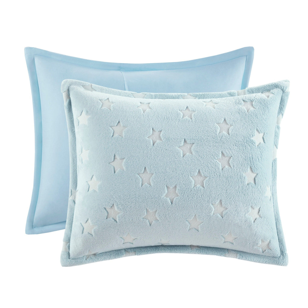 Parure de couette en peluche phosphorescente Avery Aqua par Intelligent Design Kids
