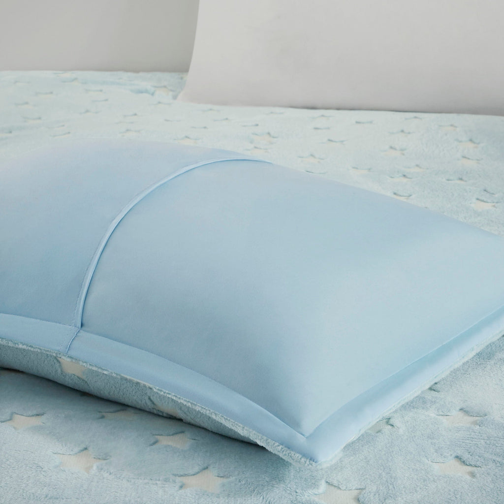 Parure de couette en peluche phosphorescente Avery Aqua par Intelligent Design Kids
