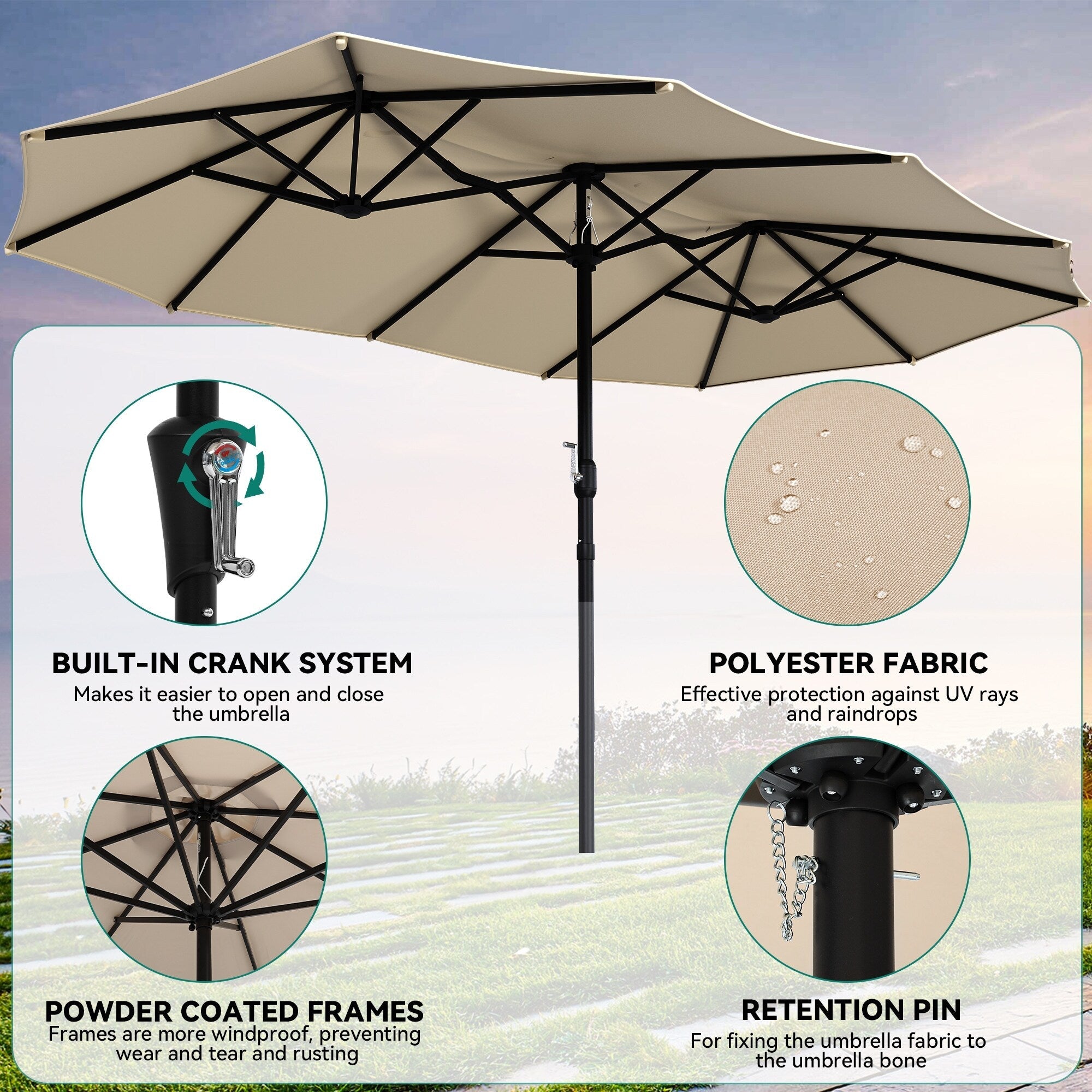 Ensembles de salle à manger d'extérieur 5/7/9 pièces avec chaises pivotantes en textilène 28 W et table