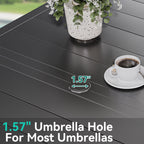 Ensembles de salle à manger d'extérieur 5/7/9 pièces avec chaises pivotantes en textilène 28 W et table