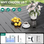 Ensembles de salle à manger d'extérieur 5/7/9 pièces avec chaises pivotantes en textilène 28 W et table