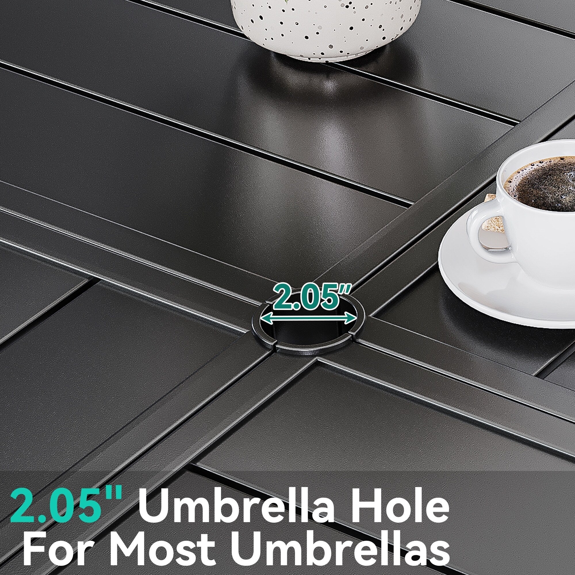 Ensembles de salle à manger d'extérieur 5/7/9 pièces avec chaises pivotantes en textilène 28 W et table