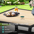 Ensembles de salle à manger d'extérieur 5/7/9 pièces avec chaises pivotantes en textilène 28 W et table