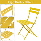 Ensemble bistrot pliant en métal 3 pièces, résistant aux intempéries, pour l'extérieur et l'intérieur, idéal pour la terrasse, la cour et le jardin.