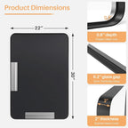 Miroir de salle de bain rectangulaire arrondi avec cadre en alliage d'aluminium noir, pour montage au-dessus du lavabo, à suspendre horizontalement ou verticalement