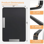 Miroir de salle de bain rectangulaire arrondi avec cadre en alliage d'aluminium noir, pour montage au-dessus du lavabo, à suspendre horizontalement ou verticalement