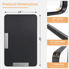 Miroir de salle de bain rectangulaire arrondi avec cadre en alliage d'aluminium noir, pour montage au-dessus du lavabo, à suspendre horizontalement ou verticalement