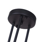 Plafonnier semi-encastré moderne en métal noir Sputnik à 6 lampes