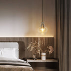 Suspension Coria en laiton moderne du milieu du siècle, 1 ampoule, chic, à intensité variable, pour îlot de cuisine, salle à manger en verre cannelé