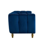 Canapé moderne en velours bleu - 31,89 x 83,07 x 27,95