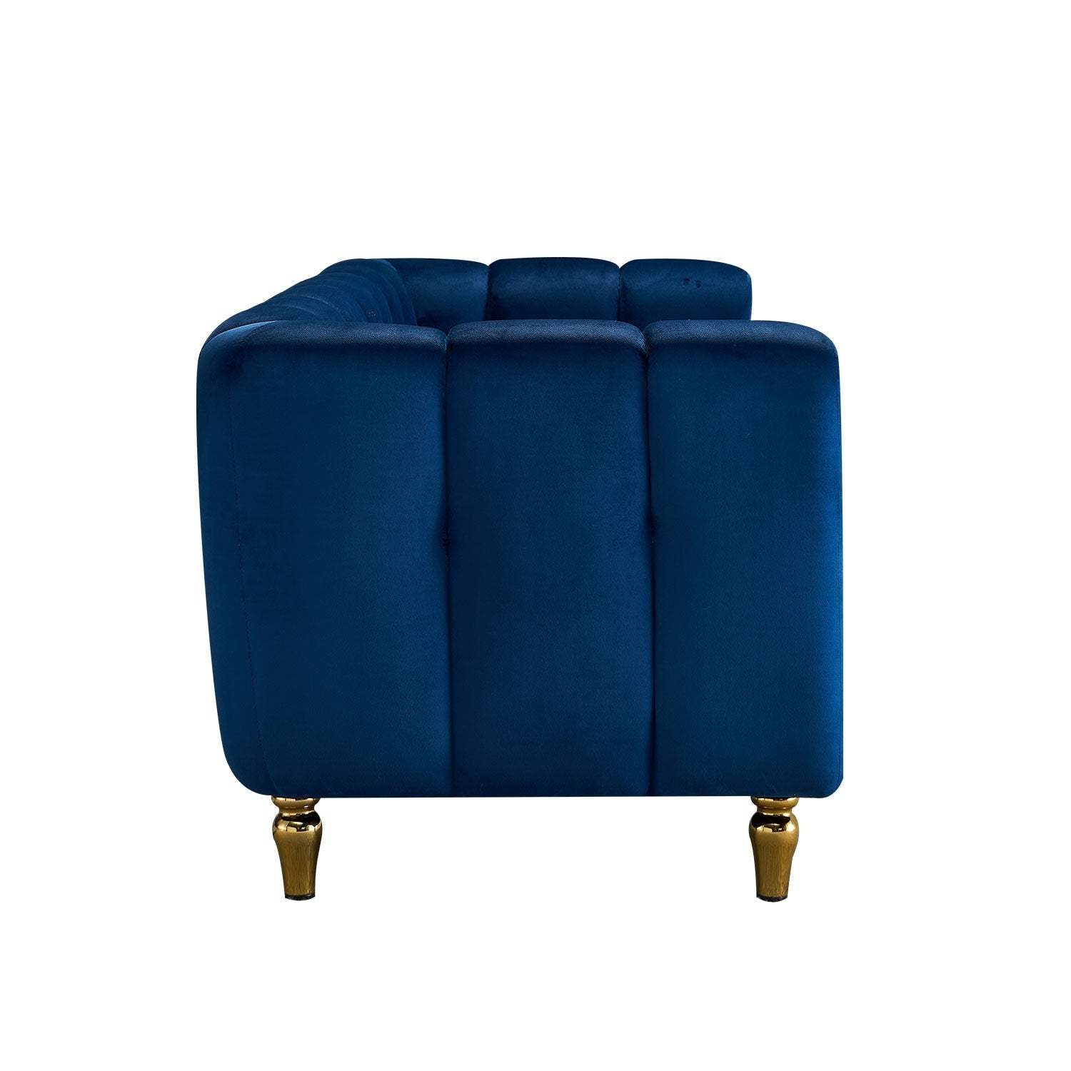 Canapé moderne en velours bleu - 31,89 x 83,07 x 27,95