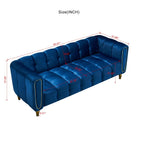 Canapé moderne en velours bleu - 31,89 x 83,07 x 27,95