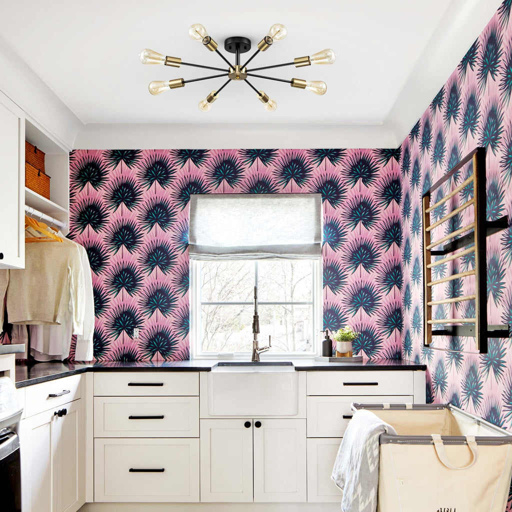 Plafonnier semi-encastré Spoutnik noir/doré pour salon, cuisine, bureau, chambre à coucher, hall d'entrée