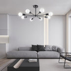 Plafonnier semi-encastré Spoutnik noir/doré pour salon, cuisine, bureau, chambre à coucher, hall d'entrée