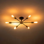 Plafonnier semi-encastré Spoutnik noir/doré pour salon, cuisine, bureau, chambre à coucher, hall d'entrée