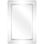 Miroir mural rectangulaire biseauté transparent HD pour salle de bain, coiffeuse et chambre à coucher, 3 tailles