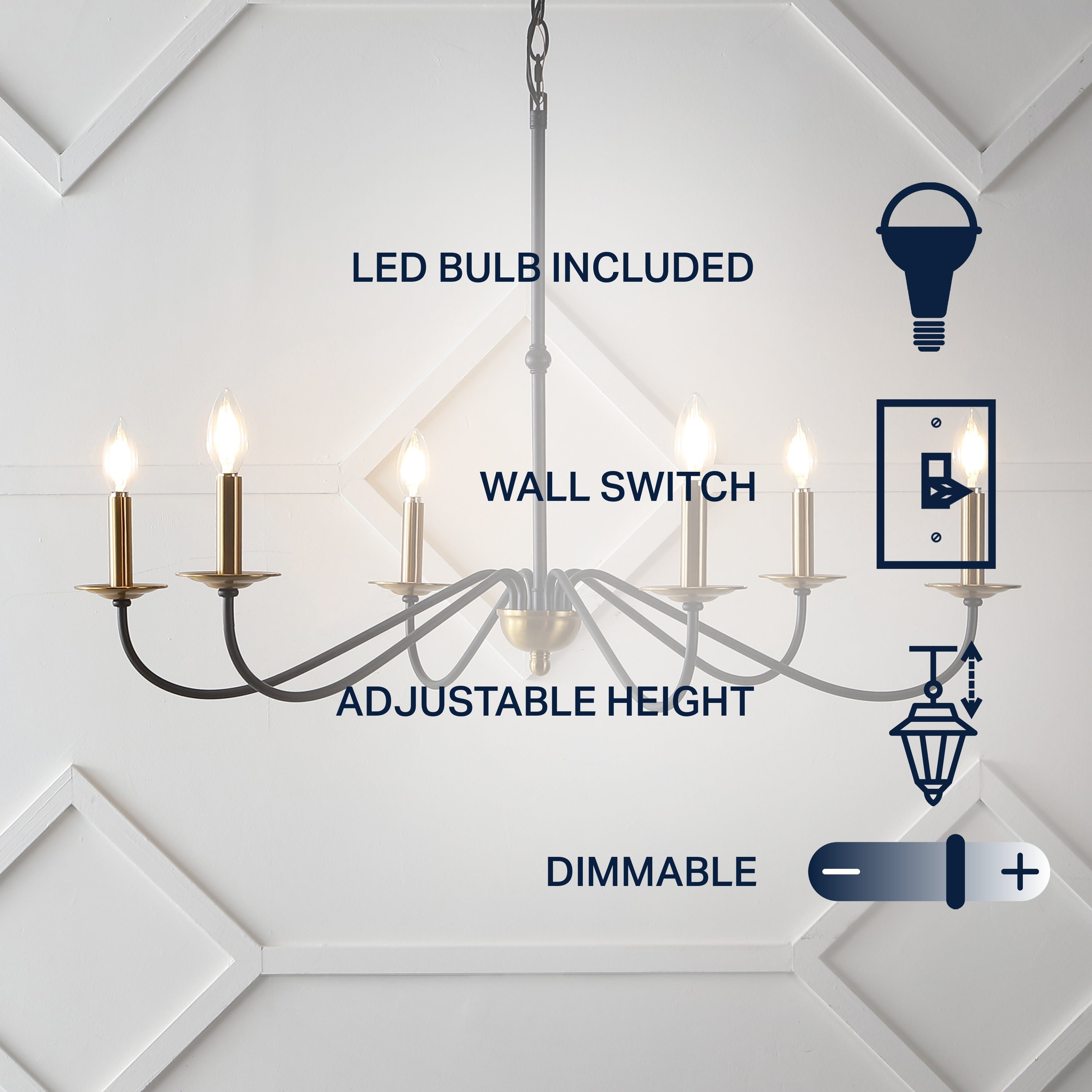 Lustre LED en fer à 6 lumières, 34,75 $, par JONATHAN Y