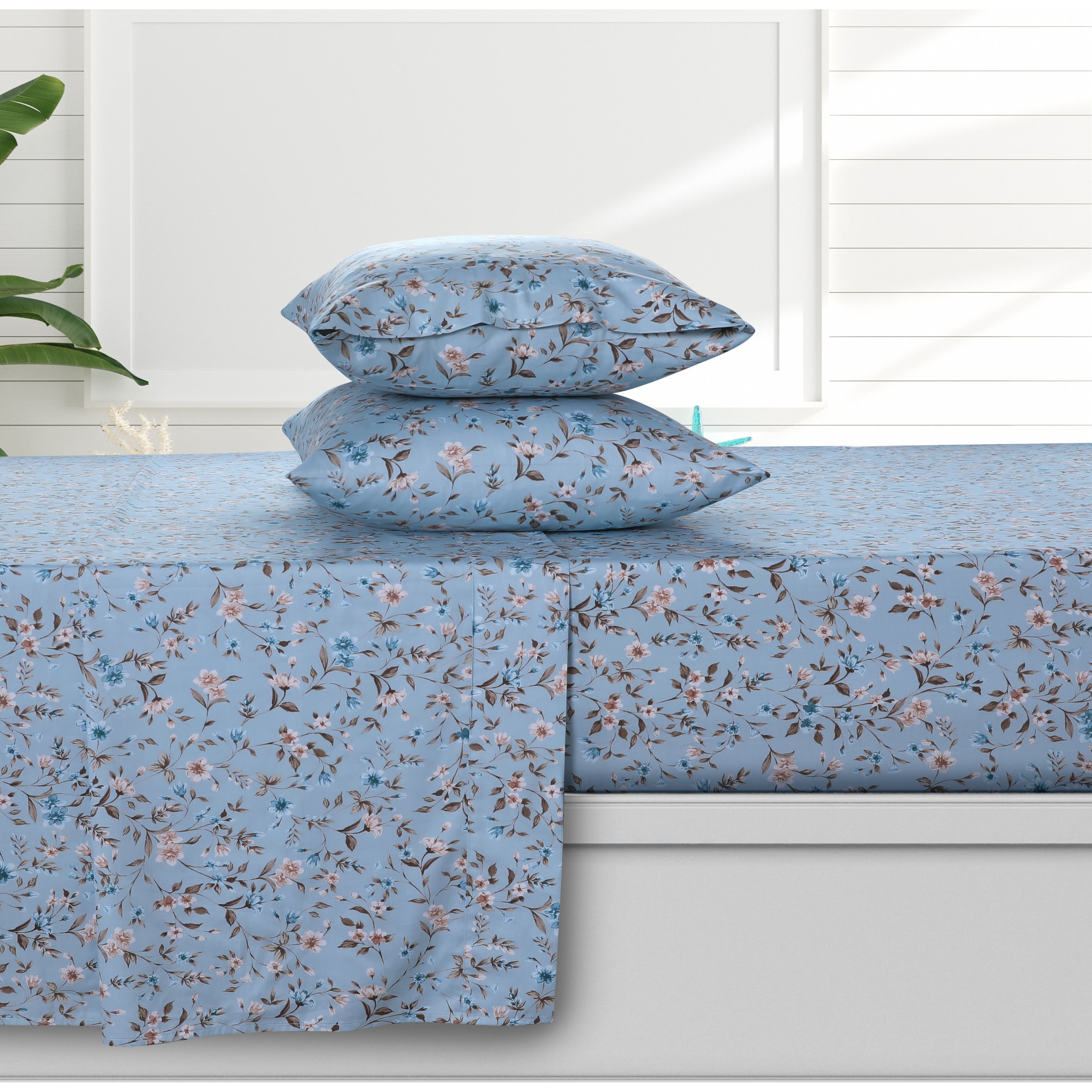 Parure de draps à poches profondes en satin de coton biologique Azores Home 300 fils