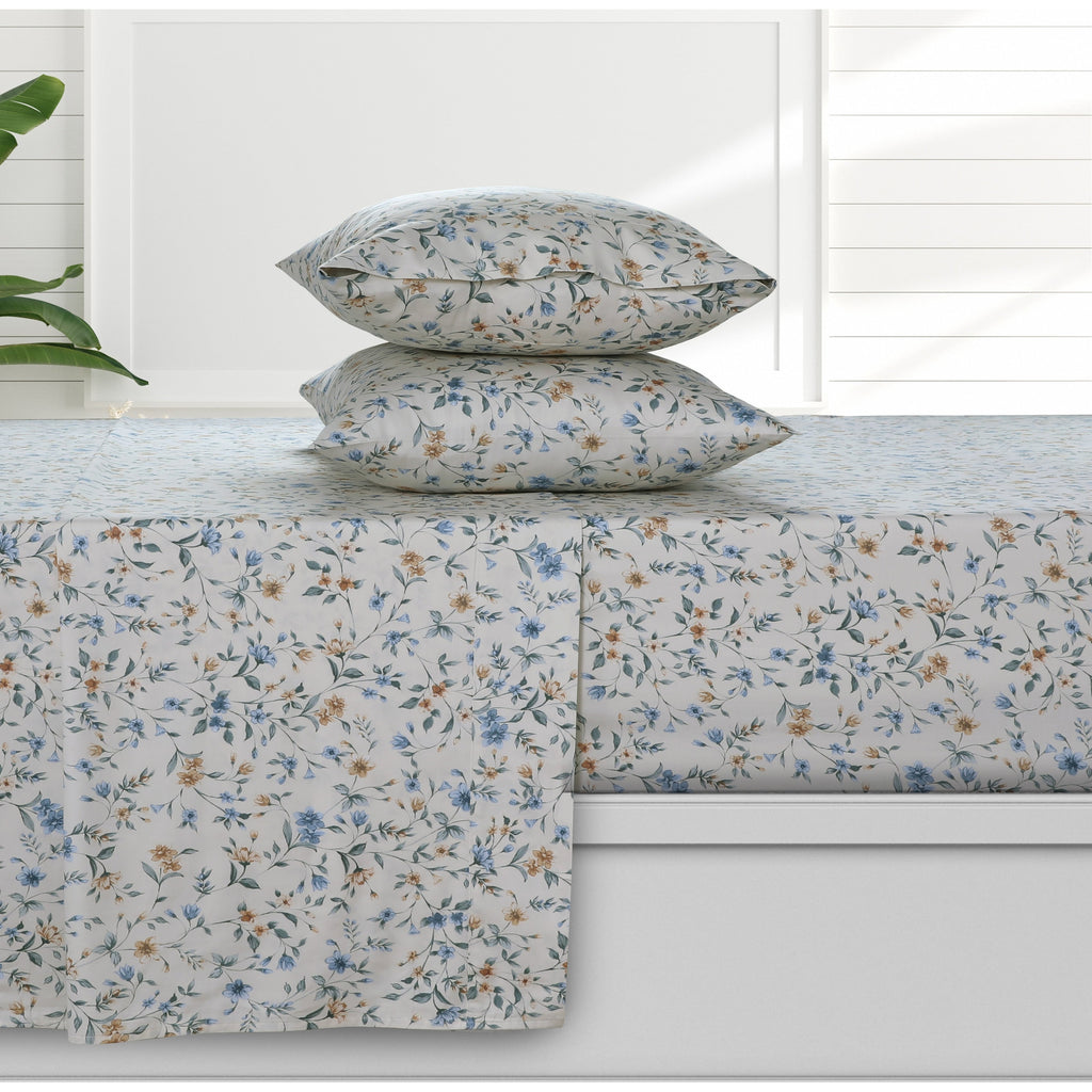 Parure de draps à poches profondes en satin de coton biologique Azores Home 300 fils