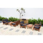 Ensemble de 8 sièges de jardin en bois certifié FSC Amazonia