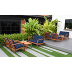 Ensemble de 8 sièges de jardin en bois certifié FSC Amazonia